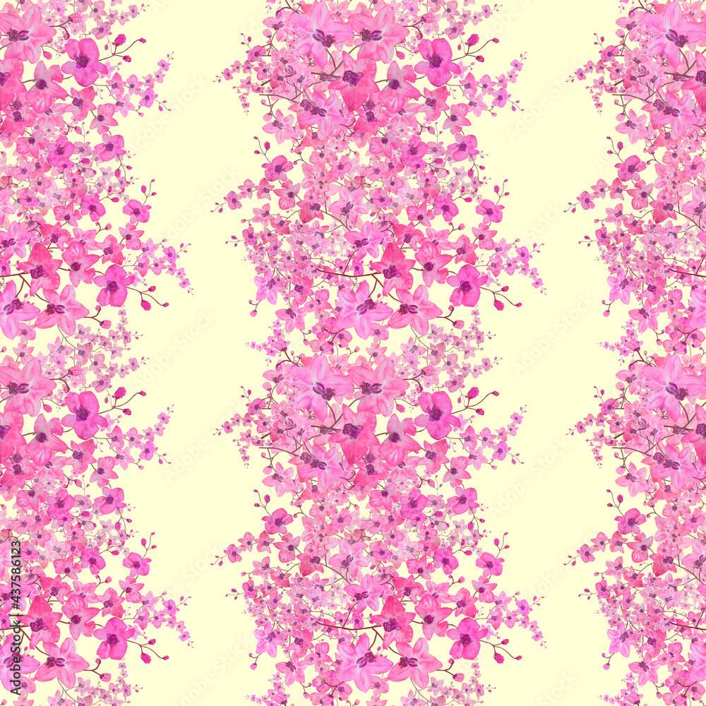 seamless border abstracts floral composition