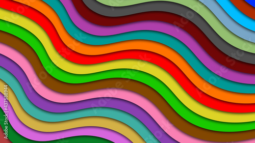 rainbow background with waves