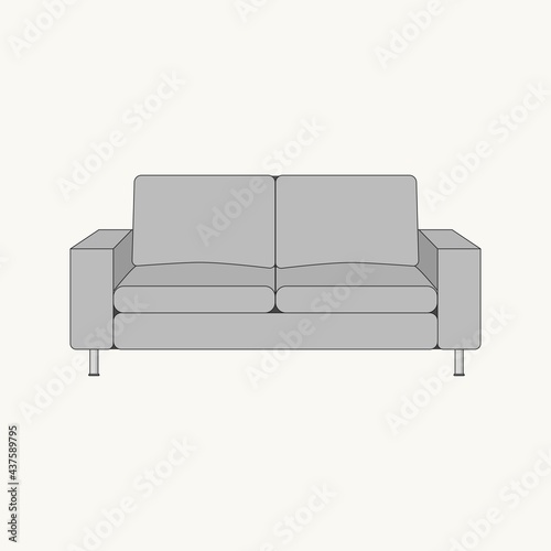 Flat design sofa vector graphics