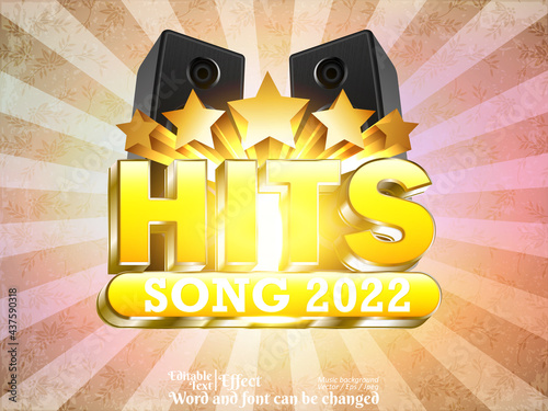 Music background editable text effect vector