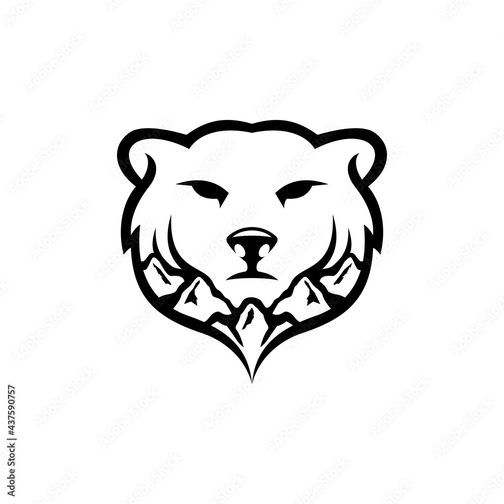 Bear Mountain Vector Logo Design Bear Mountain Vector Logo Design