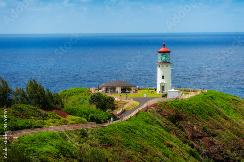 Kilauea Lighthouse, Kauai, Hawaii. Kīlauea Lighthouse is located on Kīlauea Point on the island of Kauaʻi, Hawaiʻi in the Kīlauea Point National Wildlife Refuge. A popular place for bird watching. © LoweStock