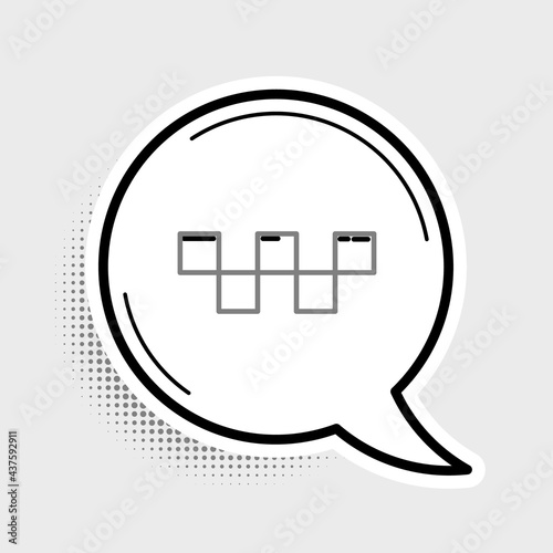 Line Taxi car roof icon isolated on grey background. Colorful outline concept. Vector