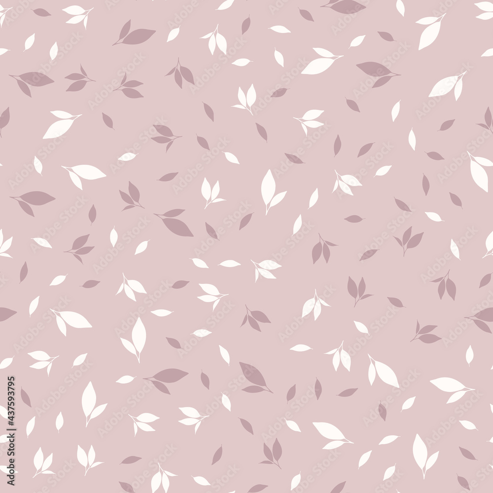 Pattern with leaves on a beige background. Vector image. Pattern with leaves on a beige background. Vector image.