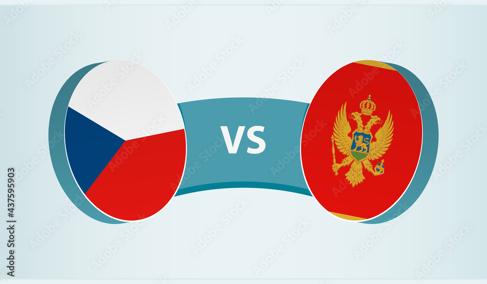 Czech Republic versus Montenegro, team sports competition concept. Czech Republic versus Montenegro, team sports competition concept.
