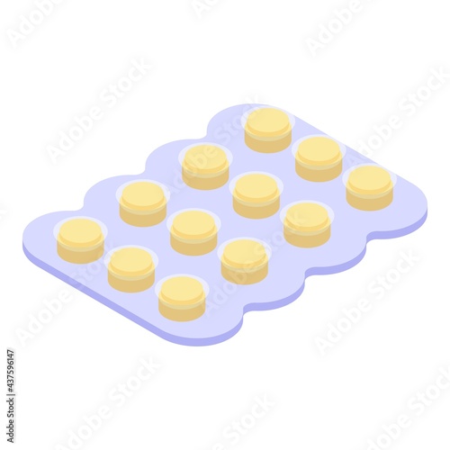 Blister cough drops icon. Isometric of Blister cough drops vector icon for web design isolated on white background