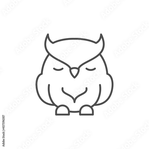 Sleeping owl line outline icon