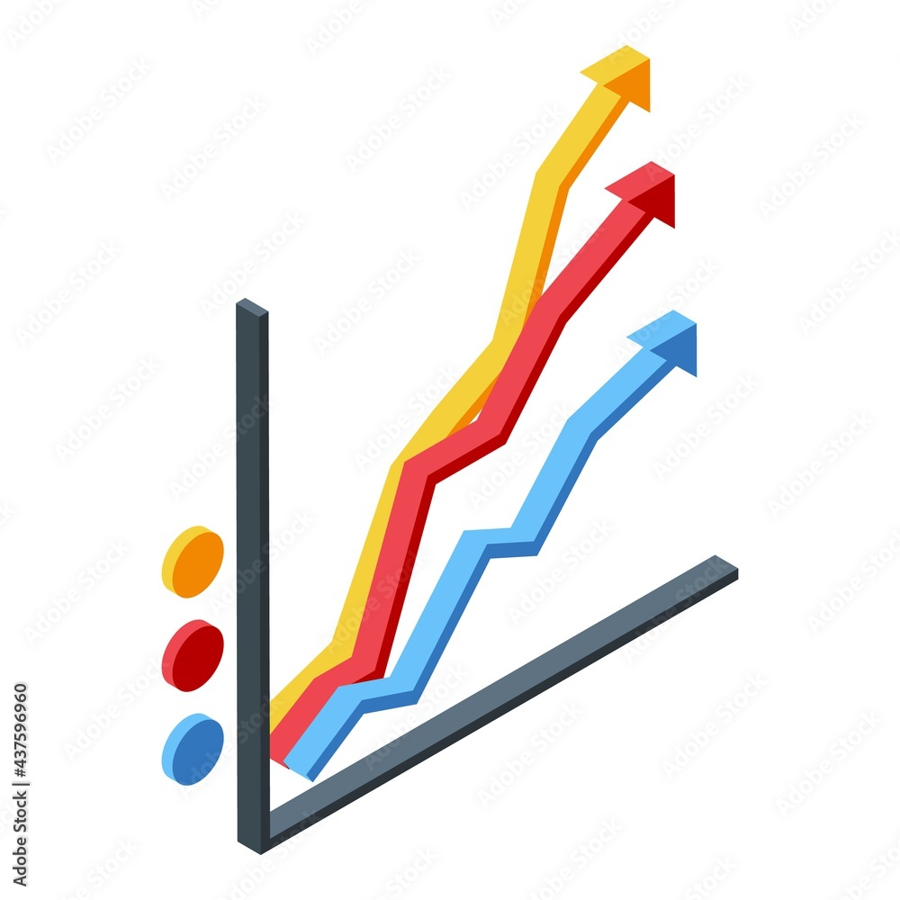 Ranking lines graph icon. Isometric of Ranking lines graph vector icon for web design isolated on white background Ranking lines graph icon. Isometric of Ranking lines graph vector icon for web design isolated on white background