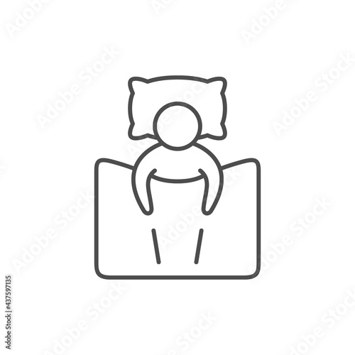 Person in bed line outline icon
