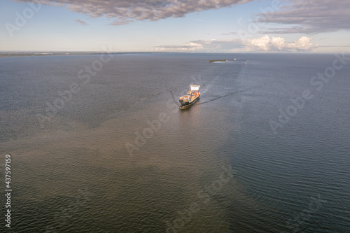 Large loaded container ship...