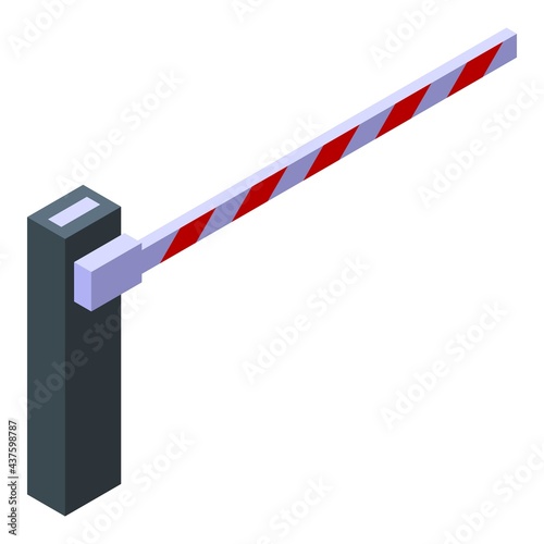 Paid parking stop barrier icon. Isometric of Paid parking stop barrier vector icon for web design isolated on white background