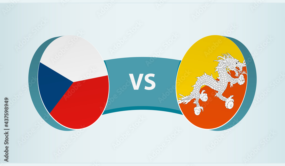 Czech Republic versus Bhutan, team sports competition concept. Czech Republic versus Bhutan, team sports competition concept.