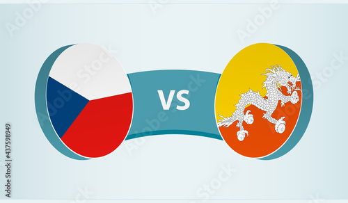Czech Republic versus Bhutan, team sports competition concept.