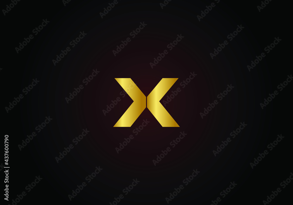 Fototapeta premium Initial Gold XK letter logo design. XK logo design with creative and modern trendy.