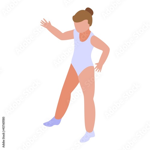 Ballet school ballerina icon. Isometric of Ballet school ballerina vector icon for web design isolated on white background