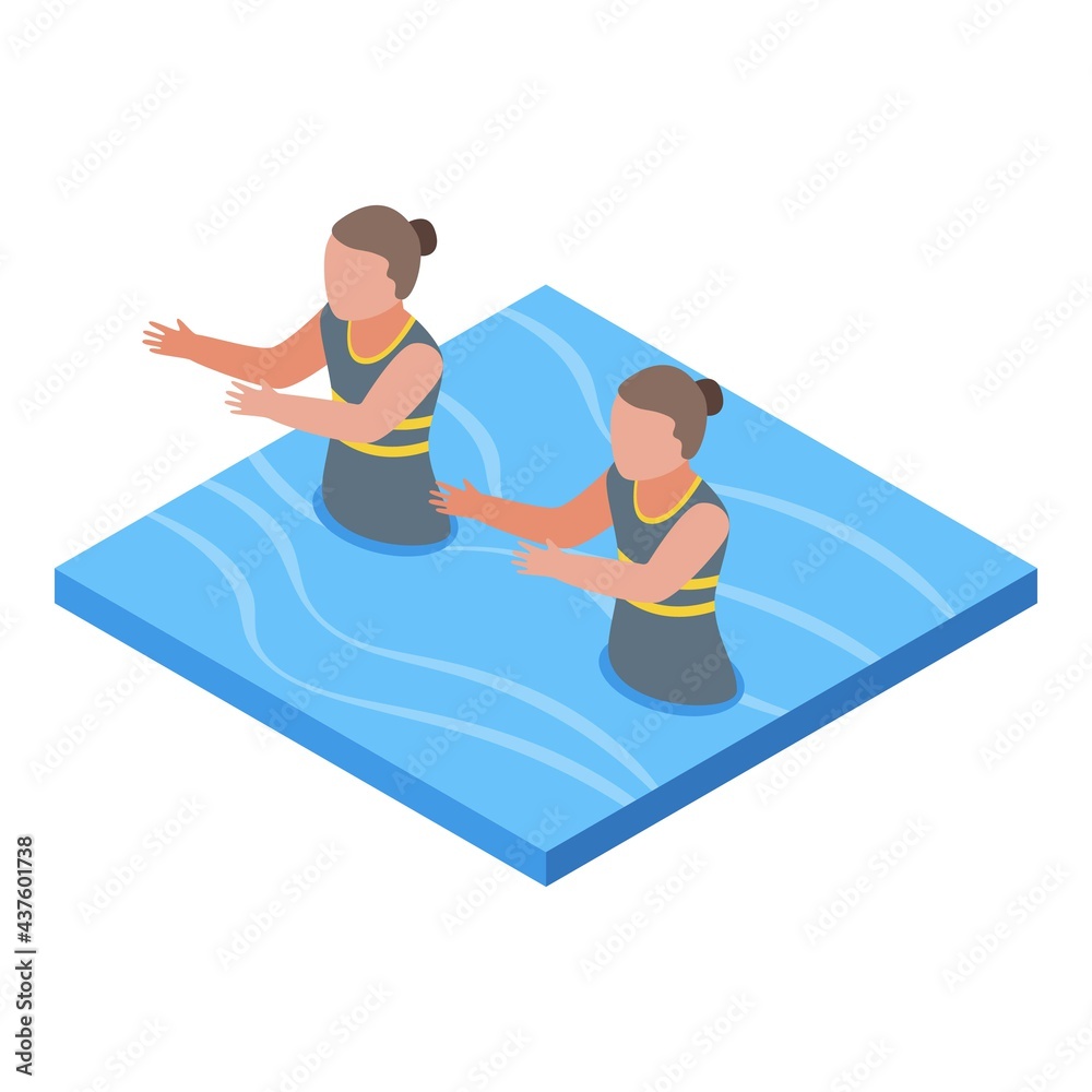 Synchronized swimming couple icon. Isometric of Synchronized swimming couple vector icon for web design isolated on white background