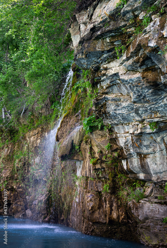 Walk along the canyon of the Sulak River in May Walk along the canyon of the Sulak River in May