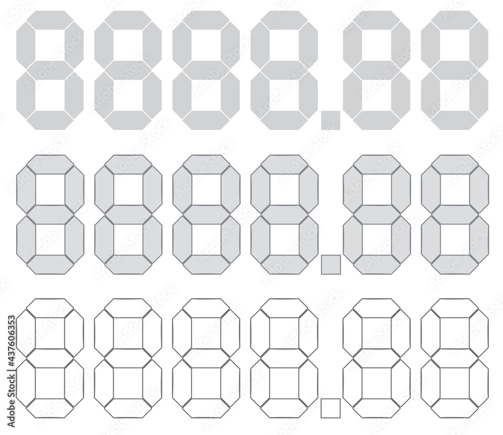 Digital number template. vector illustration Digital number template. vector illustration