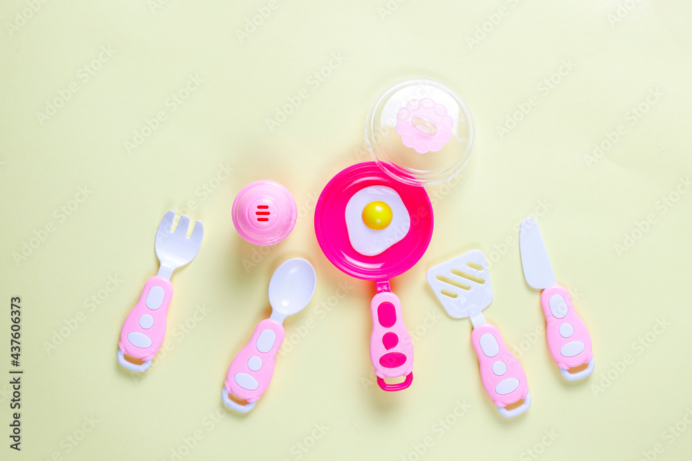 Set of toy kitchen utensils. Set of toy kitchen utensils.