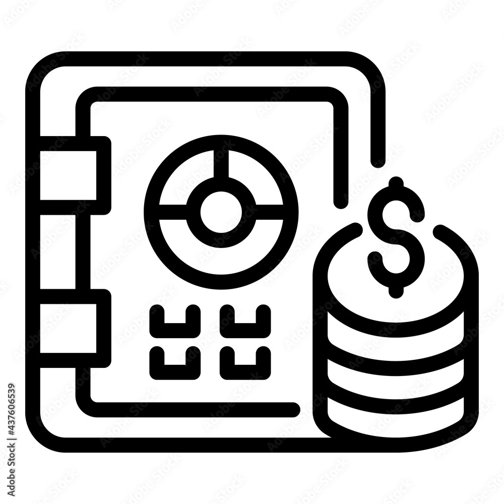 Money safe home icon. Outline Money safe home vector icon for web design isolated on white background Money safe home icon. Outline Money safe home vector icon for web design isolated on white background