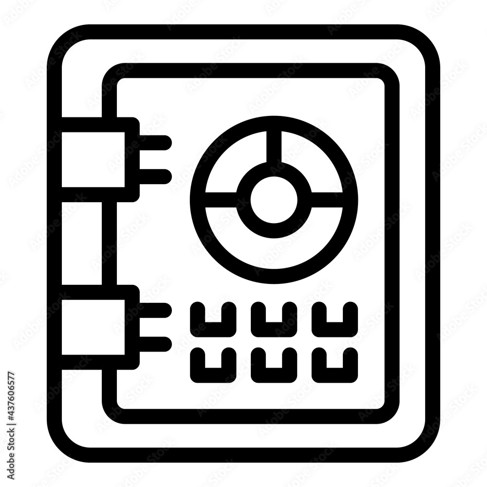 Digital money safe icon. Outline Digital money safe vector icon for web design isolated on white background Digital money safe icon. Outline Digital money safe vector icon for web design isolated on white background
