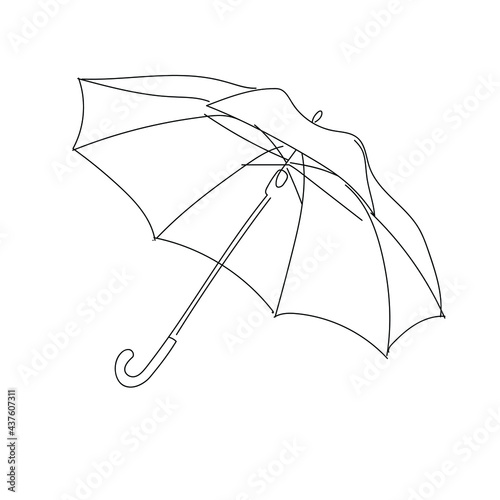 Vector image of a linearly drawn umbrella