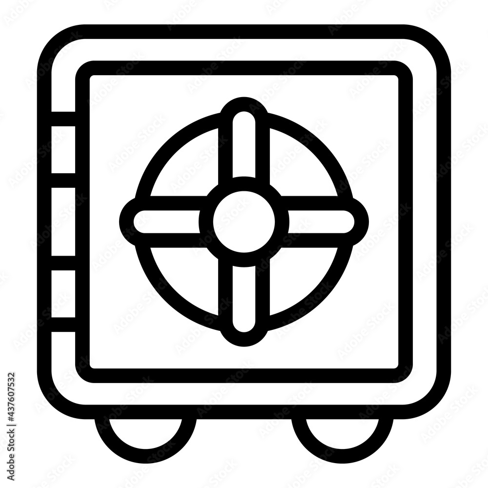 Deposit room big safe icon. Outline Deposit room big safe vector icon for web design isolated on white background Deposit room big safe icon. Outline Deposit room big safe vector icon for web design isolated on white background