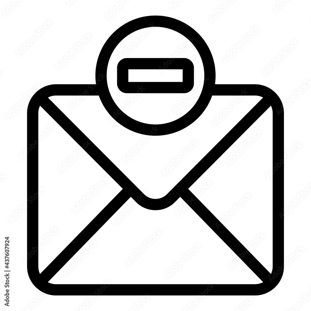 Blacklist mail icon. Outline Blacklist mail vector icon for web design isolated on white background Blacklist mail icon. Outline Blacklist mail vector icon for web design isolated on white background