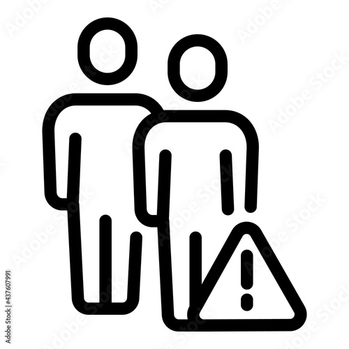Blacklist person group icon. Outline Blacklist person group vector icon for web design isolated on white background