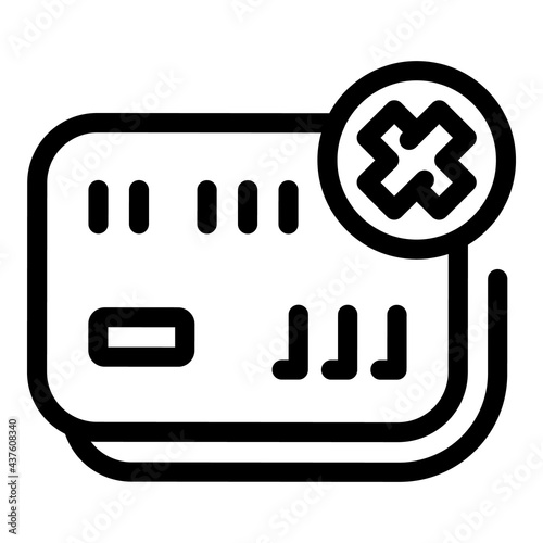 Blacklist credit card icon. Outline Blacklist credit card vector icon for web design isolated on white background
