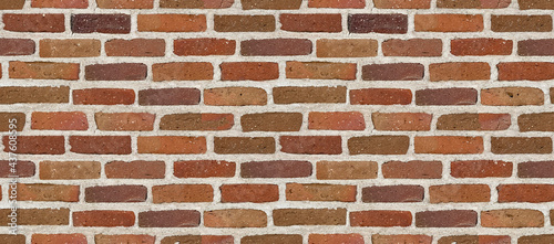 Brick red wall. background of a old brick house. Seamless texture. Perfect tiled on all sides.