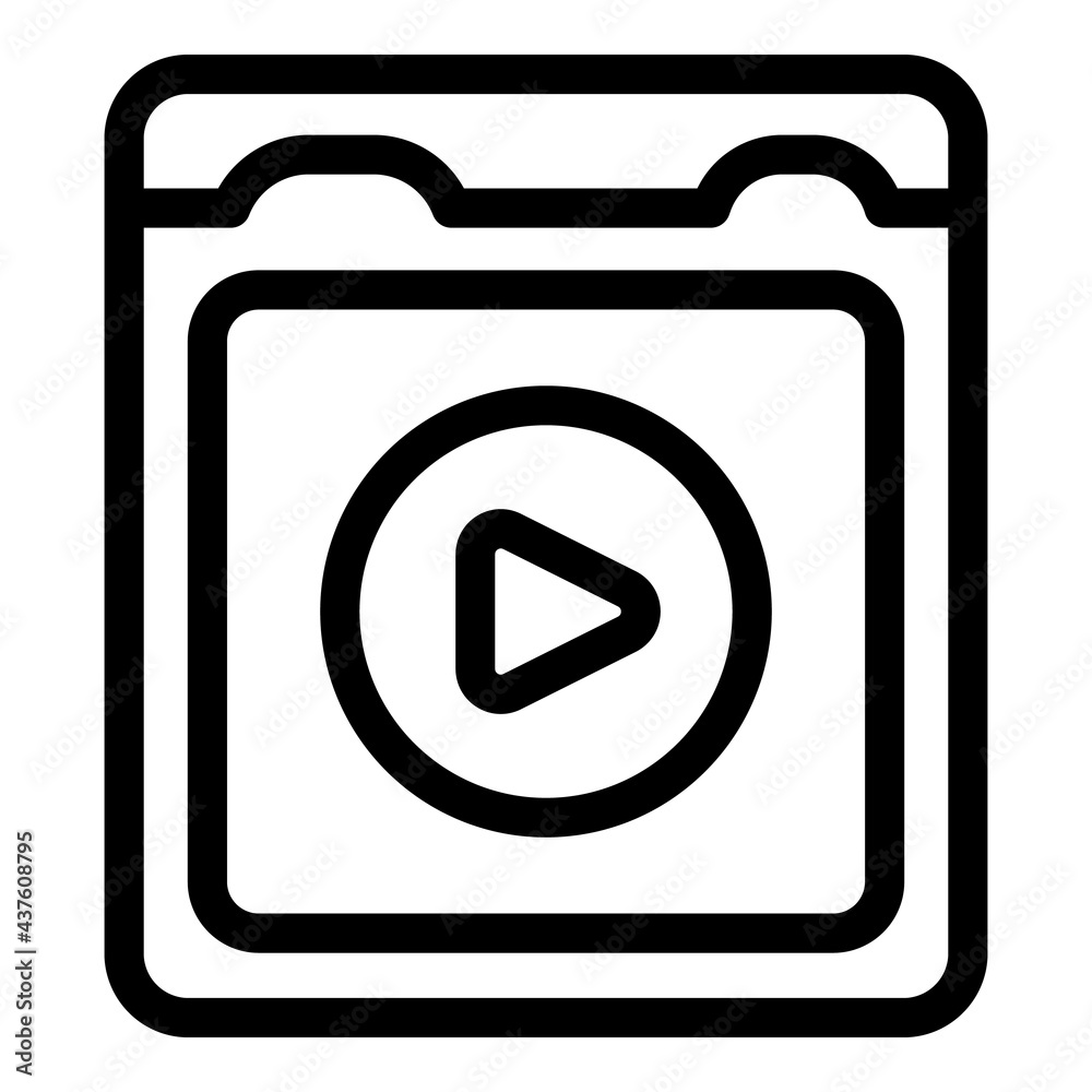 Video file icon. Outline Video file vector icon for web design isolated on white background Video file icon. Outline Video file vector icon for web design isolated on white background