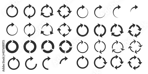 Vászonkép Circle arrows icon set