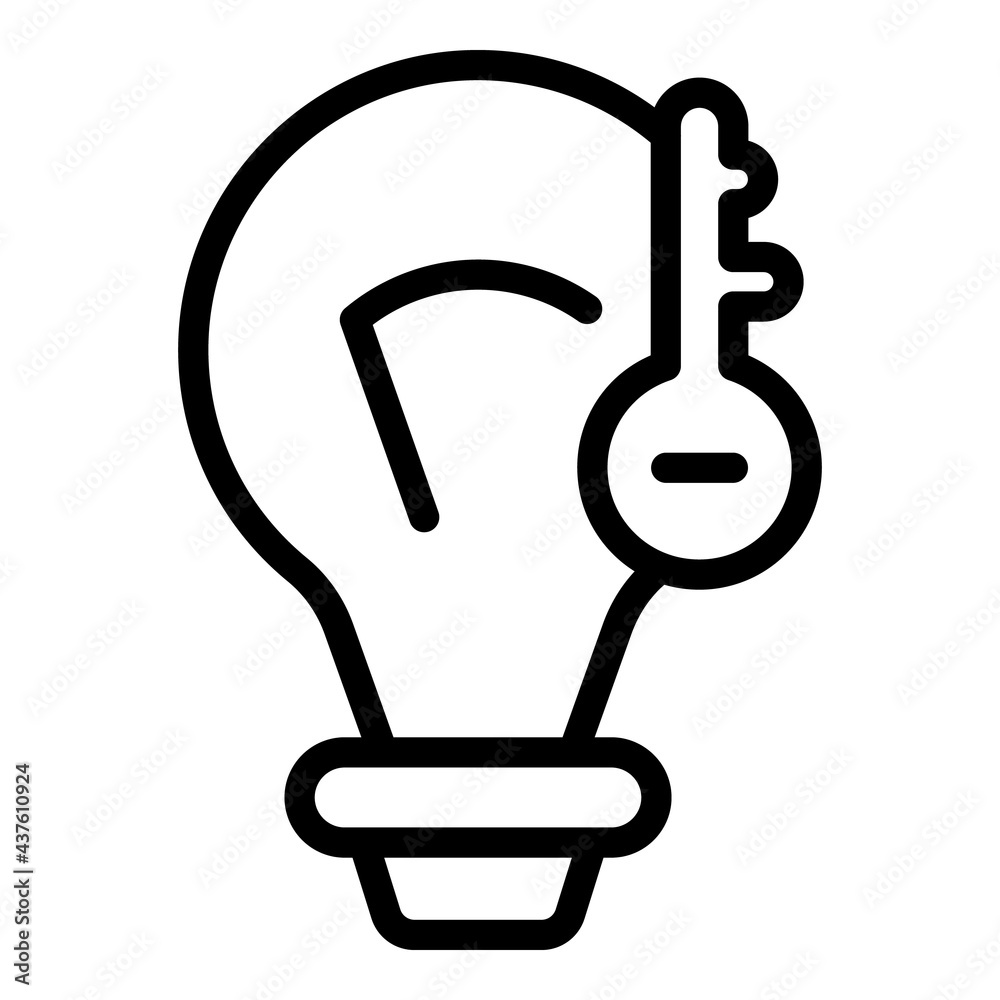 Brain smart lightbulb icon. Outline Brain smart lightbulb vector icon for web design isolated on white background Brain smart lightbulb icon. Outline Brain smart lightbulb vector icon for web design isolated on white background