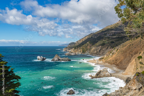 A Cove of Turquoise Water on Highway 1, Big Sur, Pacific Coast, California