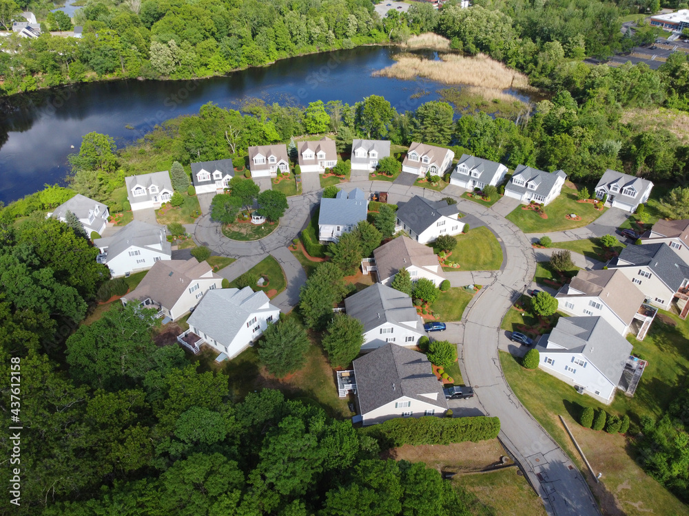 aerial view of residential community aerial view of residential community