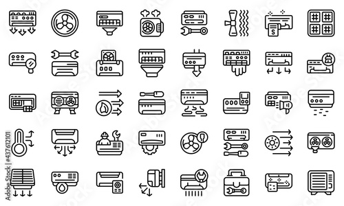 Repair air conditioner icon. Outline repair air conditioner vector icon for web design isolated on white background