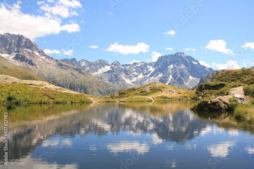 The Lauzon lake in the french alps, ecrins national park 