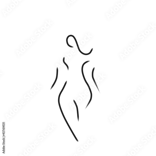 woman line art silhouette icon illustration logo design