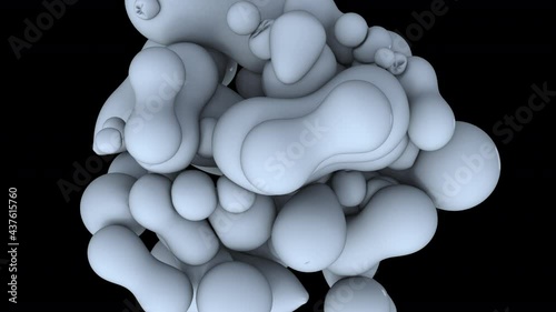 elastische gummi bälle prallen aufeinander und stoßen sich gegenseitig ab, aufgeblasene ballone mit weichen körpern, elastische kugeln, animation, rendering, 3d simulation   photo