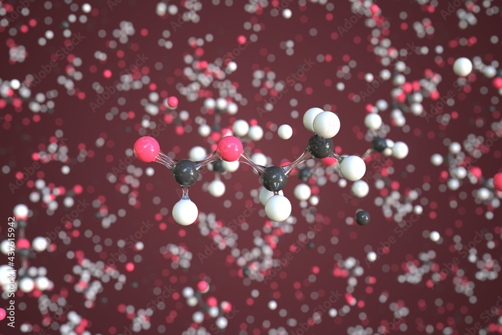 Ethyl formate molecule, conceptual molecular model. Chemical 3d rendering Ethyl formate molecule, conceptual molecular model. Chemical 3d rendering