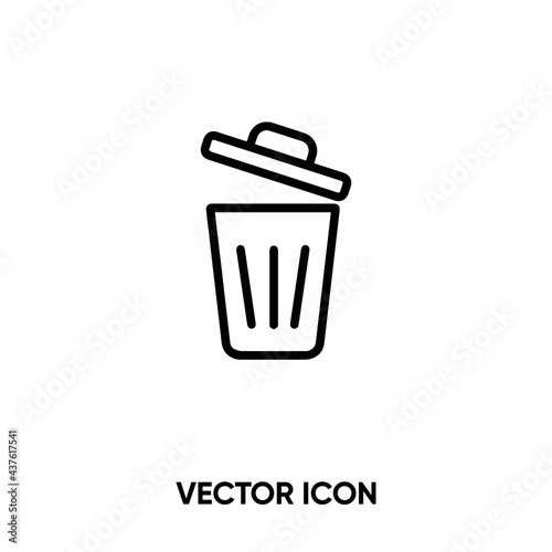Open trash can vector icon. Modern, simple flat vector illustration for website or mobile app. Trash can symbol, logo illustration. Pixel perfect vector graphics