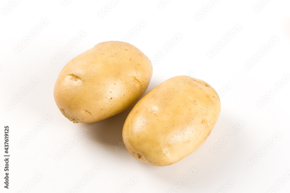 Raw potatoes isolated on white background Raw potatoes isolated on white background