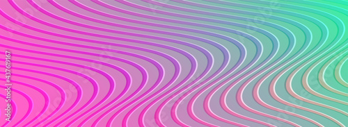 Abstract Pink and Green Gradient Background Design with Dynamic Lines Concept.