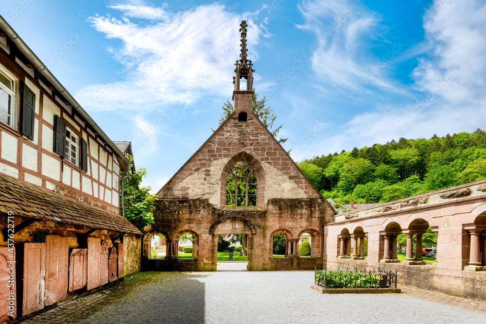 Fototapeta premium Bad Herrenalb, Protestant Monastery Church and Monastery Ruins