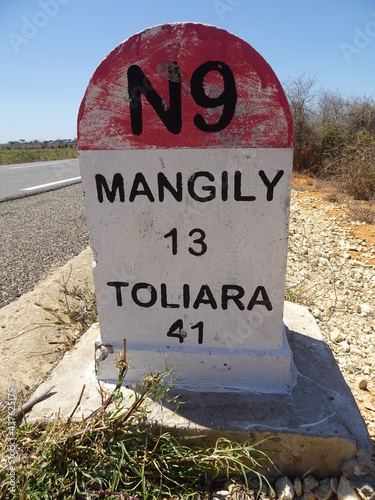 [Madagascar] Signpost built along the road photo