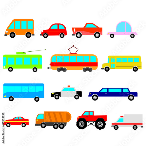 cartoon cars flat design pack