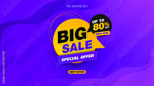 Sale banner template design with geometric background , Big sale special offer up to 80% off. Super Sale, end of season special offer banner. vector illustration.