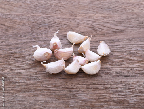 Bunch of garlic bulbs, isolated white background