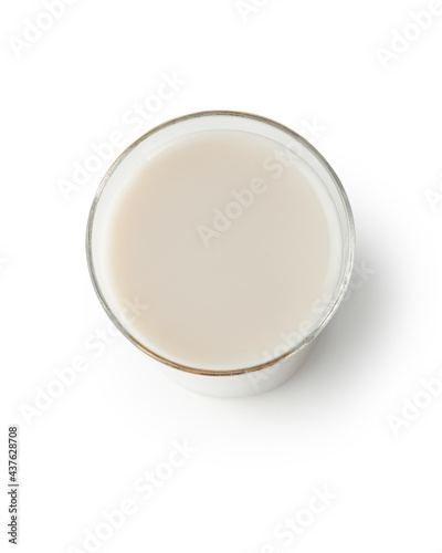 Milk in the glass isolated on white background with clipping path.